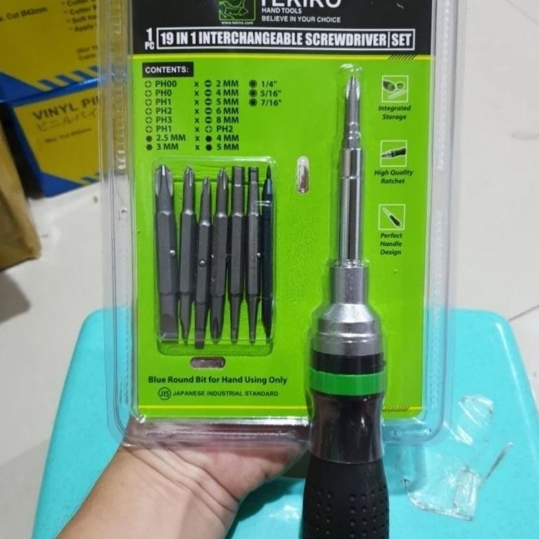 Tekiro Obeng Set Interchangeable 19 In 1 Obeng Set Tekiro 19In1 Interchageable Set