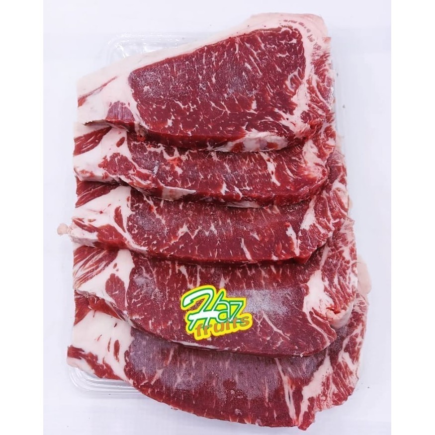 

Ayala - Wagyu Sirloin Steak +/- 1 Kilo (5 Pcs) Aus Beef Halal Mb 2+