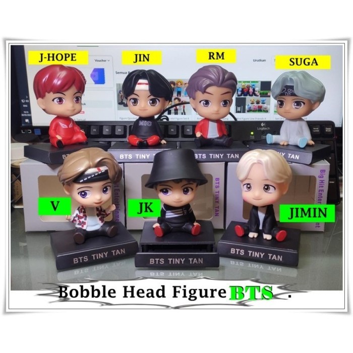 Bobble Head Kepala Goyang Bts Tinytan Army Pajangan Dashboard Mobil
