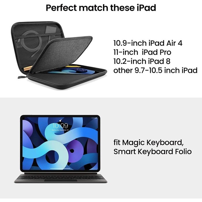 Tomtoc A06-002D01 Padfolio Case For 2020 11" Ipad Pro 10.5" Ipad Air