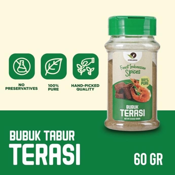 

Emaku Indonesian Terasi Powder / Bumbu Masak Terasi Bubuk No MSG 60g