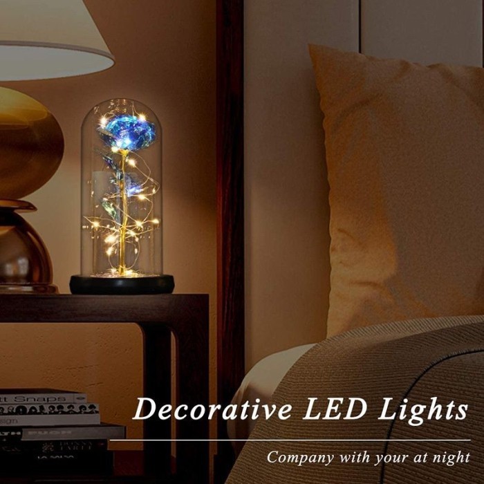Lampu Hias Led Bunga Mar Abadi Dekorasi Kamar F Glass Dome Led