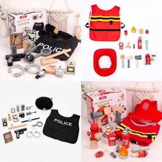 

Umu Wooden Police Play Set Pretend Plays Kostum Polisi Anak