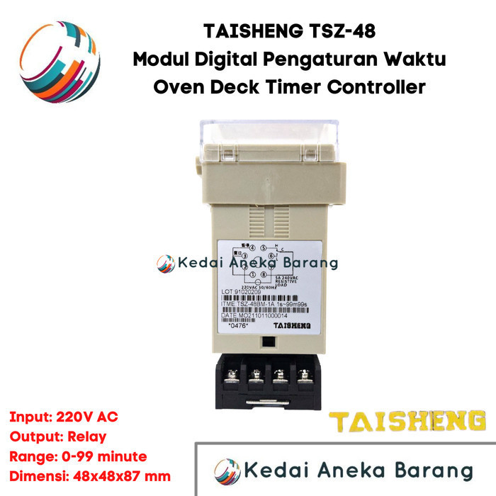 TAISHENG MODUL DIGITAL TIMER OVEN DECK CONTROLLER TSZ-48 220V AC RELAY TERMURAH TERPERCAYA