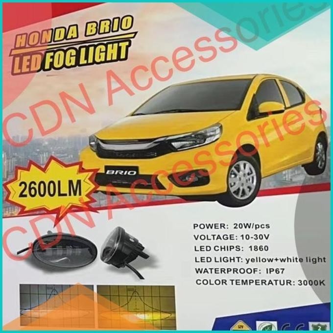 Foglamp Fog Lamp Lampu Kabut LED Honda Brio Putih Kuning White Yellow