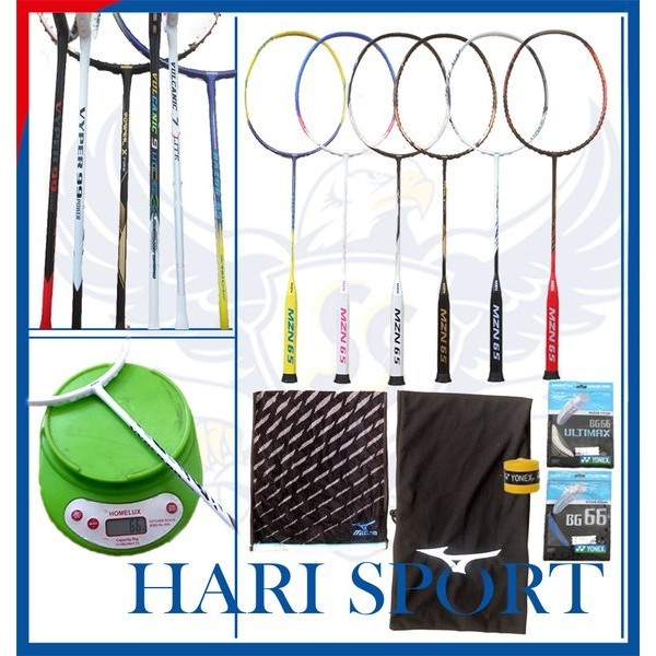 RAKET BADMINTON BULUTANGKIS MZN RAZOR 65 FULL CARBON RINGAN