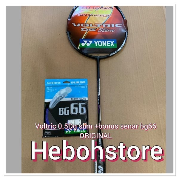 Raket Badminton YONEX VOLTRIC 0.5DG SLIM 35LBS BONUS PASANG SENAR YONEX BG66 ORIGINAL