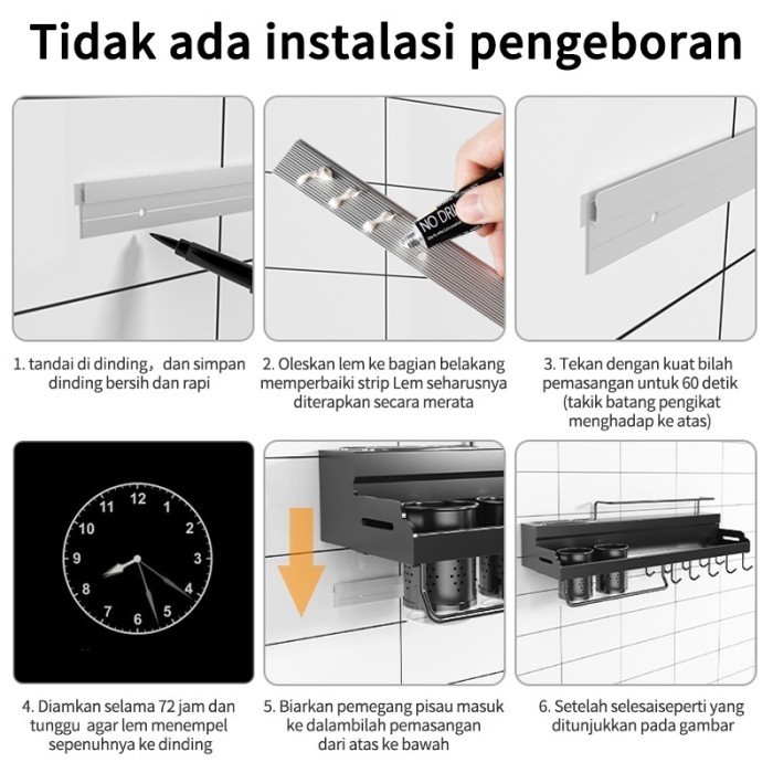 Rak Dapur Stainless Steel Rak Bumbu Dapur Rak Dapur Gantung