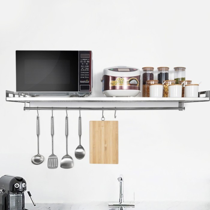 Rak Microve Oven Rak Tembok Dinding 304 Rak Dapur Stainless Steel
