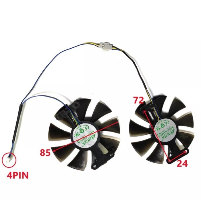 Fan Kipas Sapphire Rx 560 550 460 85Mm 4Oem