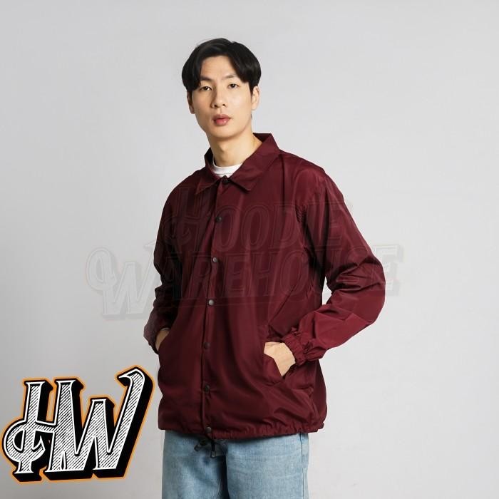 BISA COD - JAKET COACH POLOS DISTRO WINDBREAKER L - XXL