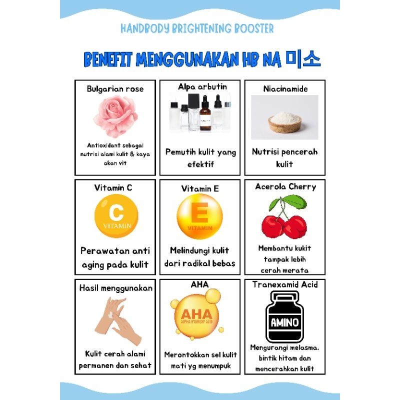 HB NA 미소 ☺️ BRIGHTENING BOOSTER ukuran 500 gram