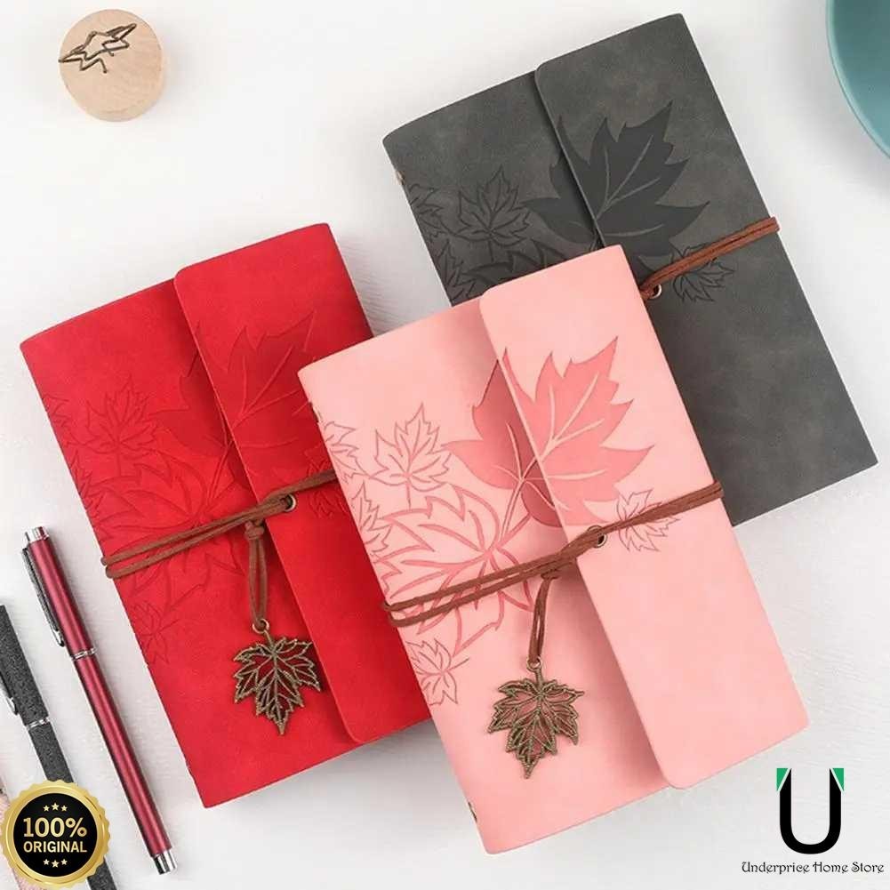 

LEDEN Buku Catatan Harian Binder Kulit Retro Maple Leaf - LD-A1