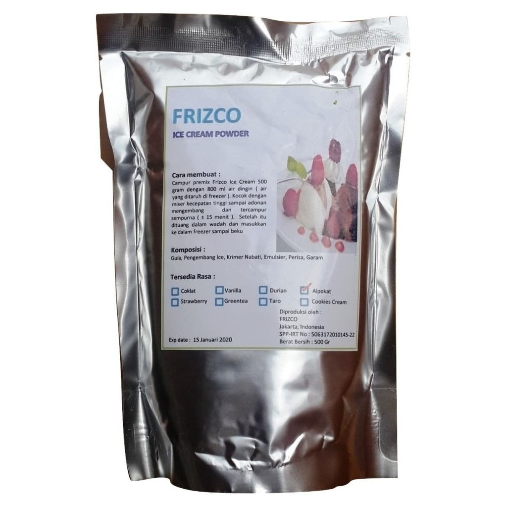 

Cream Cookies Ice Cream Frizco, Bubuk Tepung Bahan Es Krim 500Gr