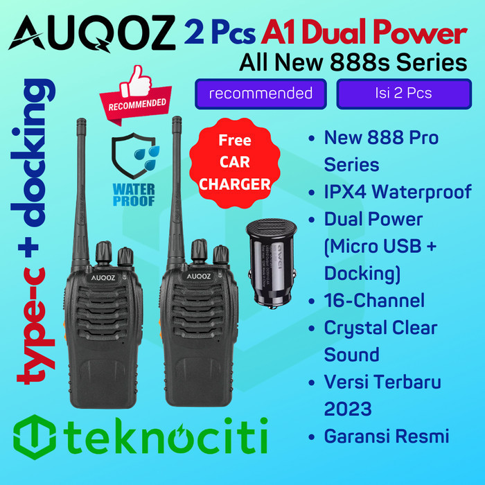 SEPASANG HT AUQOZ A1 DUAL POWER HANDY TALKY C888 BF 888S BF888S PRO