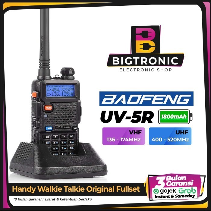WALKIE TALKIE HT HANDY TALKIE BAOFENG UV5R/UV-5R RADIO HT KOMUNIKASI