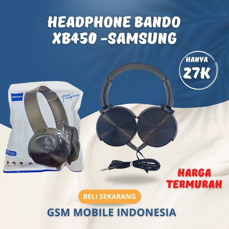 PROMO HEADSET XB450 EXTRA BASS/MIC/BANDO Headset Bando Headphone Bando EXTRA BASS Branded