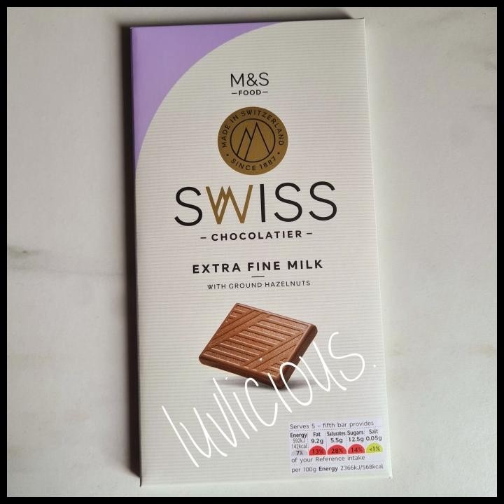 

M&S Marks & And Spencer Swiss Fine Milk Chocolate Coklat Cokelat Susu