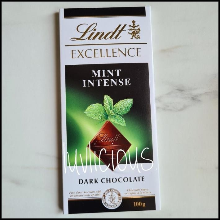 

Lindt Excellence Mint Intense Dark Noir Chocolate Cokelat Coklat