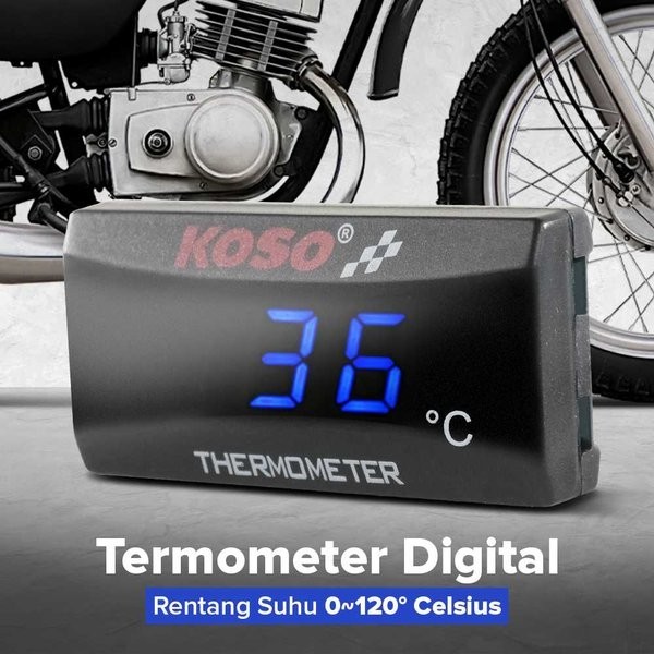Koso Termometer Digital Pengukur Suhu Air Radiator Mesin Motor