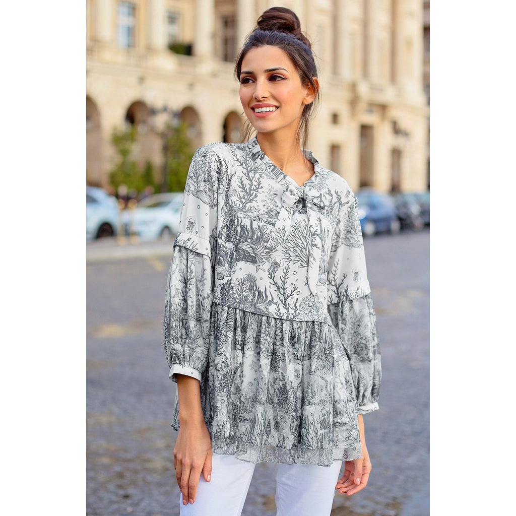 Benang Jarum - El Mar Minorca Blouse - Grey