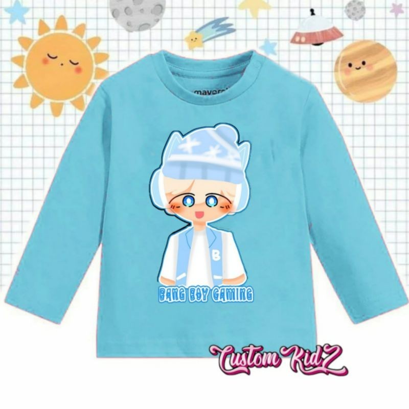 baju kaos anak BANG BOY GAMING Youtuber gaming chanel lengan panjang