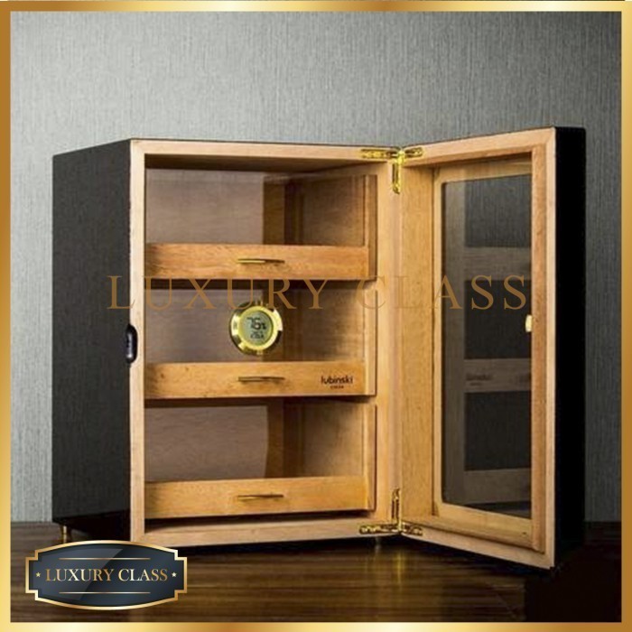 Cigar Humidor Cabinet Box With Hygrometer 100Ct, Kotak Lemari Cerutu Termurah