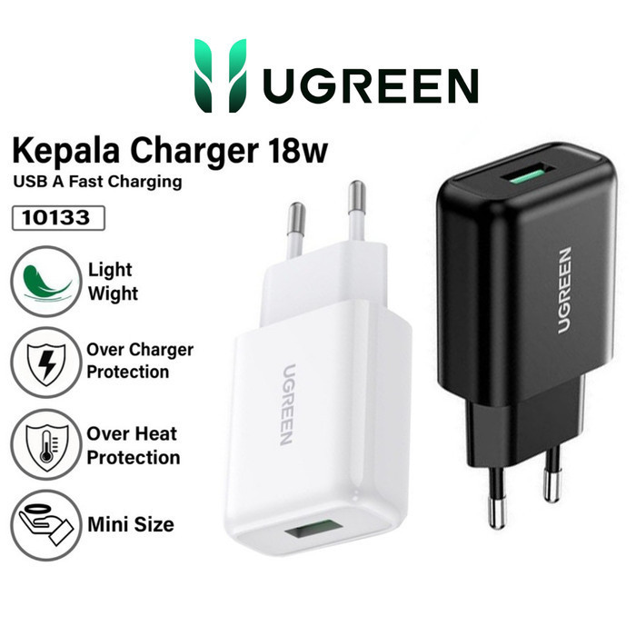 Ugreen Kepala Charger Iphone Android Usb A 18W Qc 3.0 Fast Charging