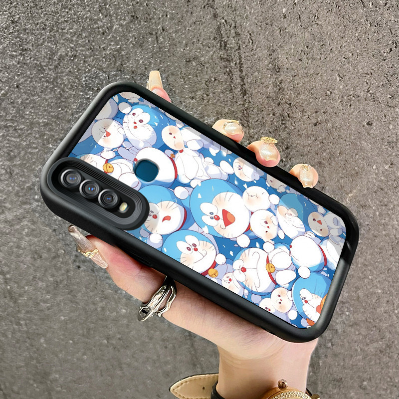 Casing Hp VIVO Y17 Y15 Y12 Y12i Y3 Y3s 2020 Case Softcase sarung lembut HP ponsel pola Doraemon laya