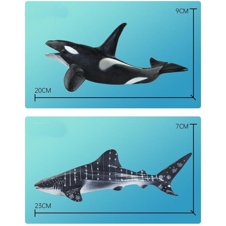 MAINAN BINATANG LAUT KARET FIGURE HEWAN LAUT SEA ANIMAL MODEL TOYS KOLEKSI BAHAN PVC SHARK PAUS BANY