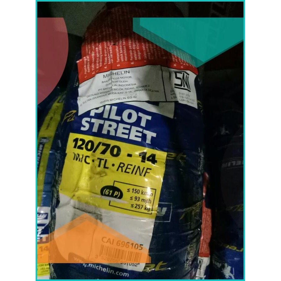 PAKETAN BAN LUAR MICHELIN UKURAN 120/70-14 &100/80-14 TUBELESS 19F3B20