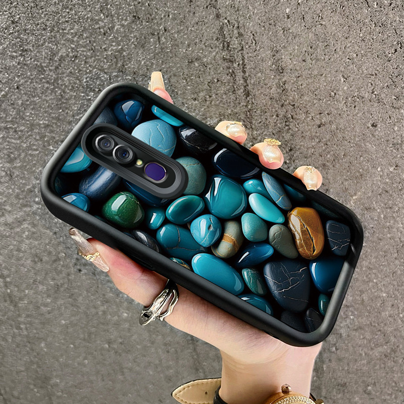 Casing Hp OPPO F11 OPPO A9 2019 OPPO A9x Case Softcase lembut baru HP ponsel pola kerikil warna-warn