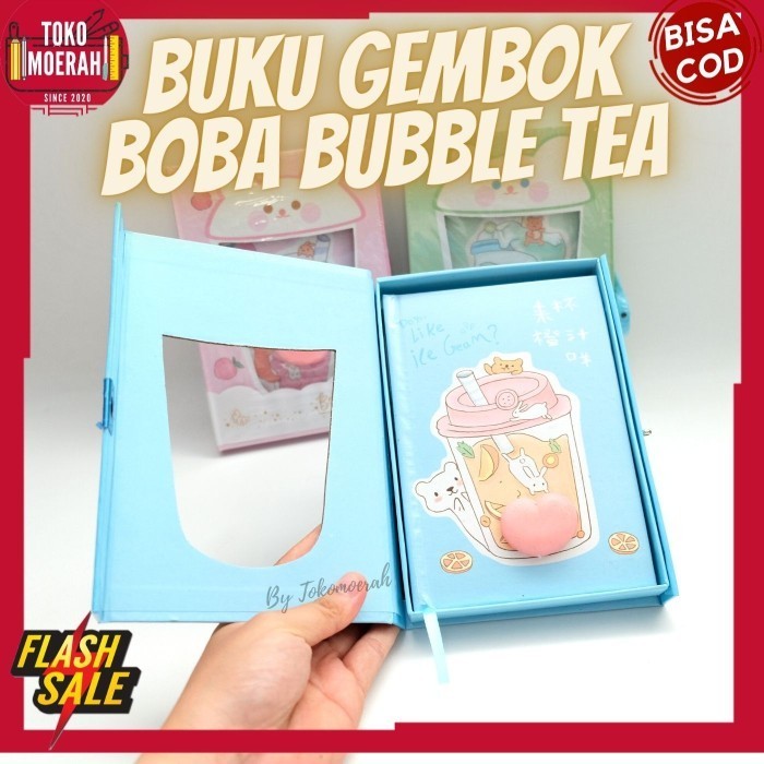 

BUKU GEMBOK BOBA SQUISHY BUKU DIARY LUCU IMUT BUKU BOBA BUBBLE TEA COD