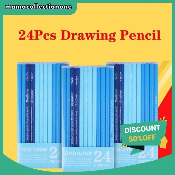 

BRUTFUNER 24PCS SET PENSIL GAMBAR SKETSA PROFESIONAL 6H -14B BEST PRODUCT