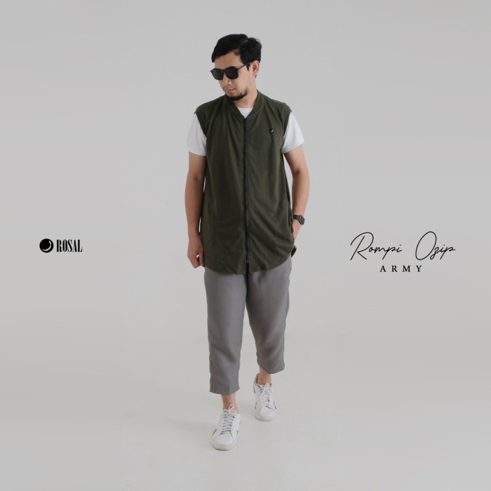 Rompi Sholat Ozip Oblong Zipper Laki Laki Dewasa Rosal