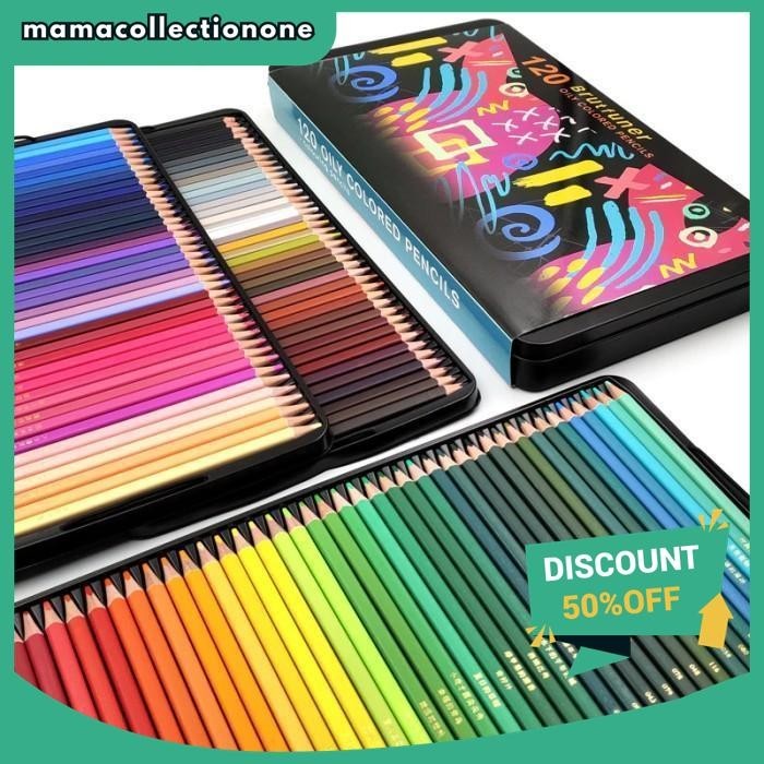 

BRUTFUNER 120 COLORS PROFESSIONAL OIL COLOR SQUARE PENCILS SET TINBOX TERMURAH