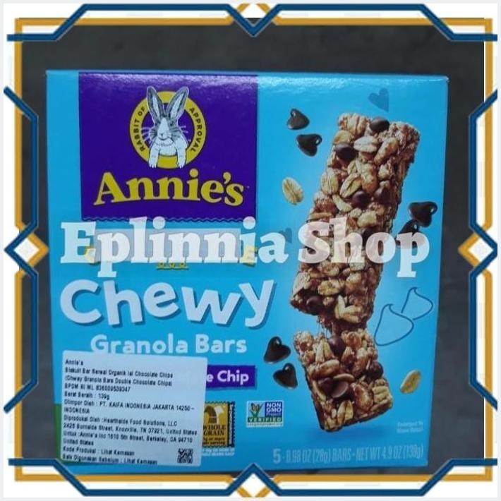 

[EPL] ANNIE'S CHEWY GRANOLA BARS DOUBLE CHOCOLATE CHIPS 139 GR - SEREAL