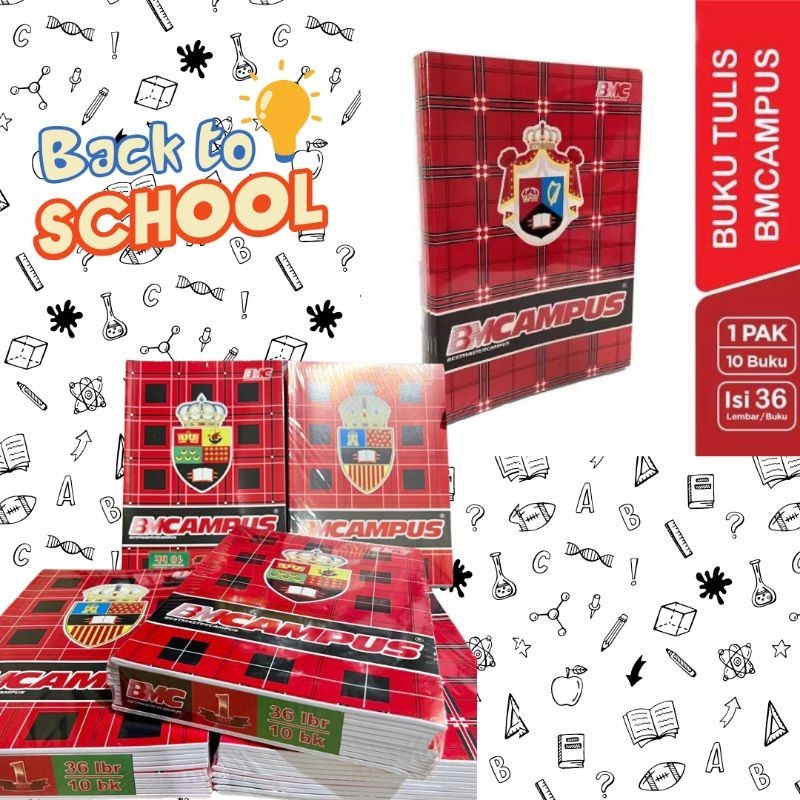 

Buku Tulis Sekolah BMC CAMPUS BOXY BESAR Isi 36 Lembar Buku Tulis 1 Pack Isi 10 Buku