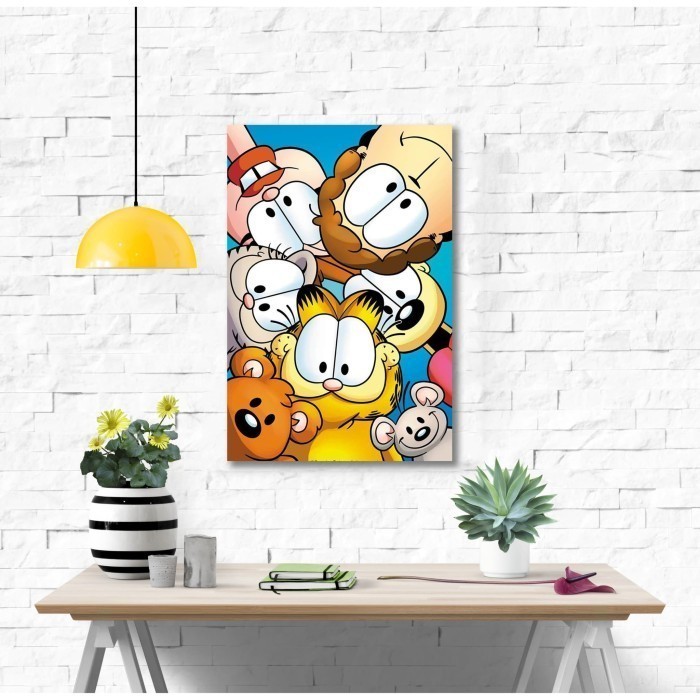Poster Kayu Pajangan Dinding Dekorasi Rumah - Garfield Cat Kucing