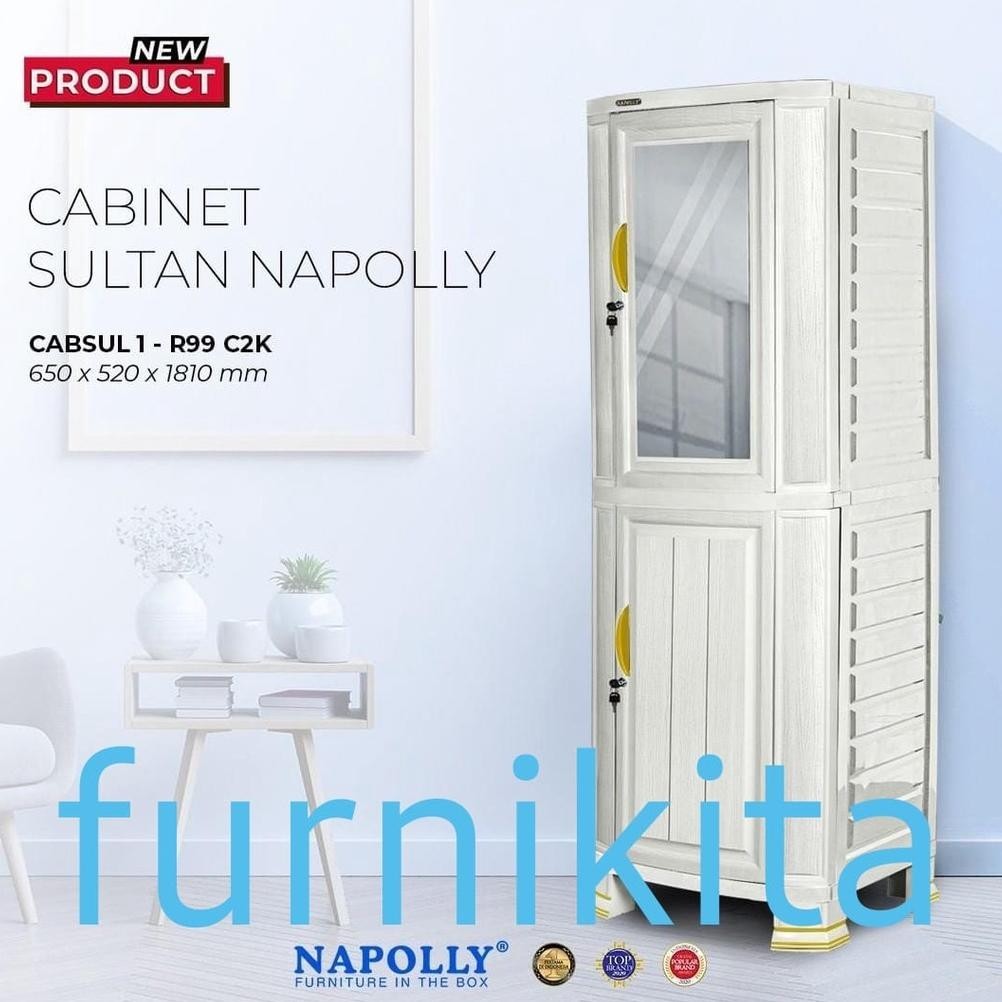 LEMARI PLASTIK NAPOLLY 1 PINTU  CABINET SULTAN FULL RAK