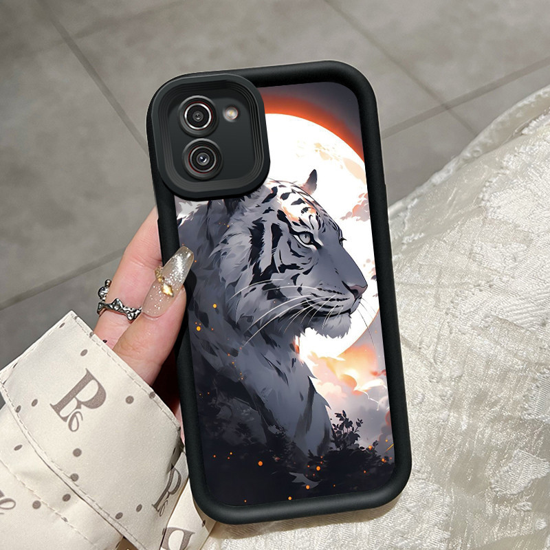 Casing Hp Samsung Galaxy A03 Case pola macan putih Softcase lembut ganda baru Casing HP pelindung si