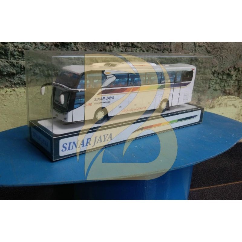 papercraft bus sinar jaya skala 1:64