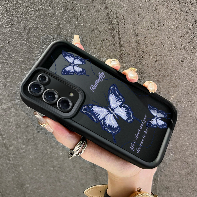 Casing Hp OPPO Reno 5 OPPO Reno 5K Case HP lembut Kesing ponsel pola kupu-kupu ungu casing pelindung