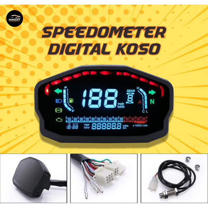 SPEEDOMETER DIGITAL KOSO RX3N SET UNIVERSAL MOTORCYCLE