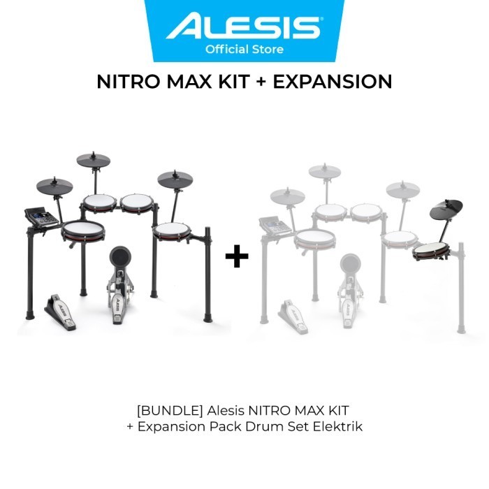 [BUNDLE] Alesis NITRO MAX KIT + Expansion Pack Drum Set Elektrik