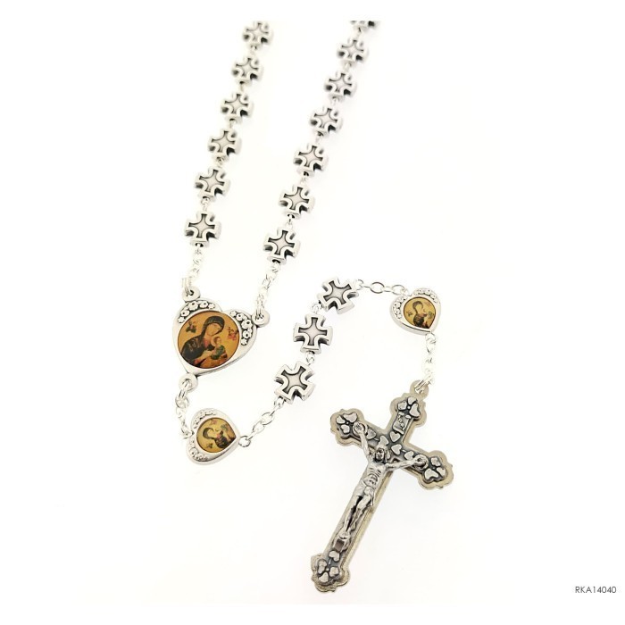 Mayu Terlaris Rosario Metal Perak Salib Italy Berkualitas Doa Katolik