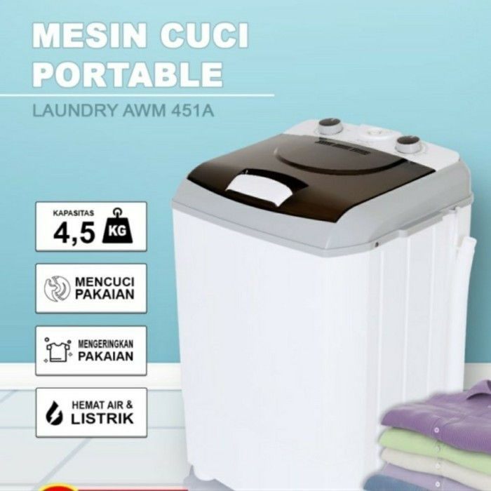 Mesin Cuci Ni Portable Arshi Awm 451A Mesin Cuci Portable Bergaransi
