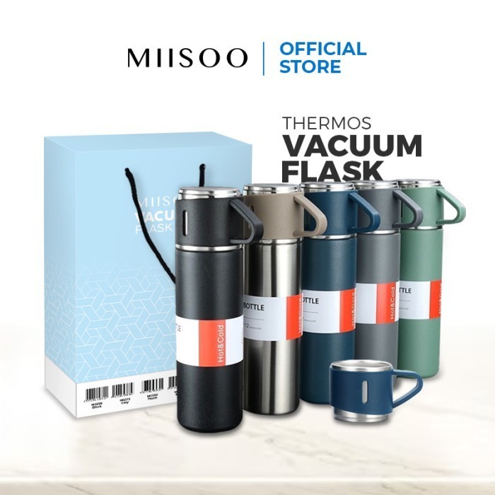 MIISOO Thermos vaccum flask Gelas Cangkir Life Polos Non led 500ML