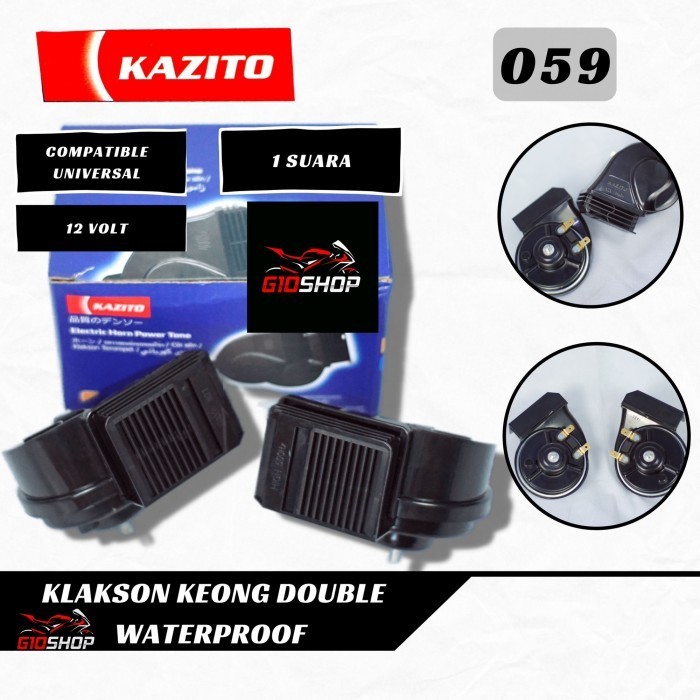 Klakson Kazito Keong Waterproof Motor Mobil Universal Avanza Dll