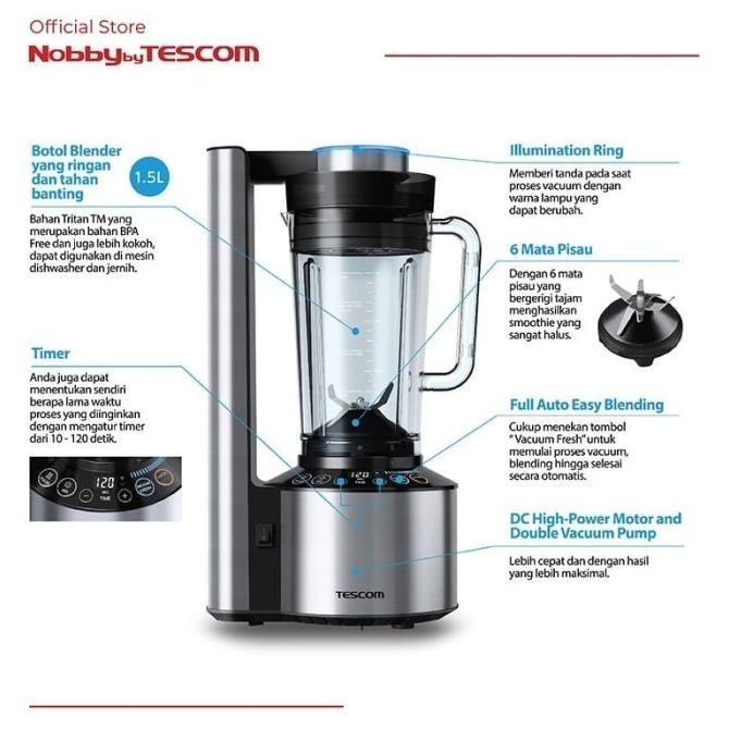Tescom Professional Vacuum Blender Juicer - Tvm2000 /Tvm 2000 - 1500Ml Bhagaxalim
